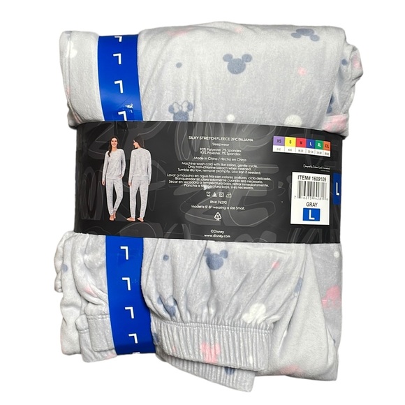 Disney Mickey & Minnie Silky Stretch Fleece 2PC Pajama - Picture 4 of 5